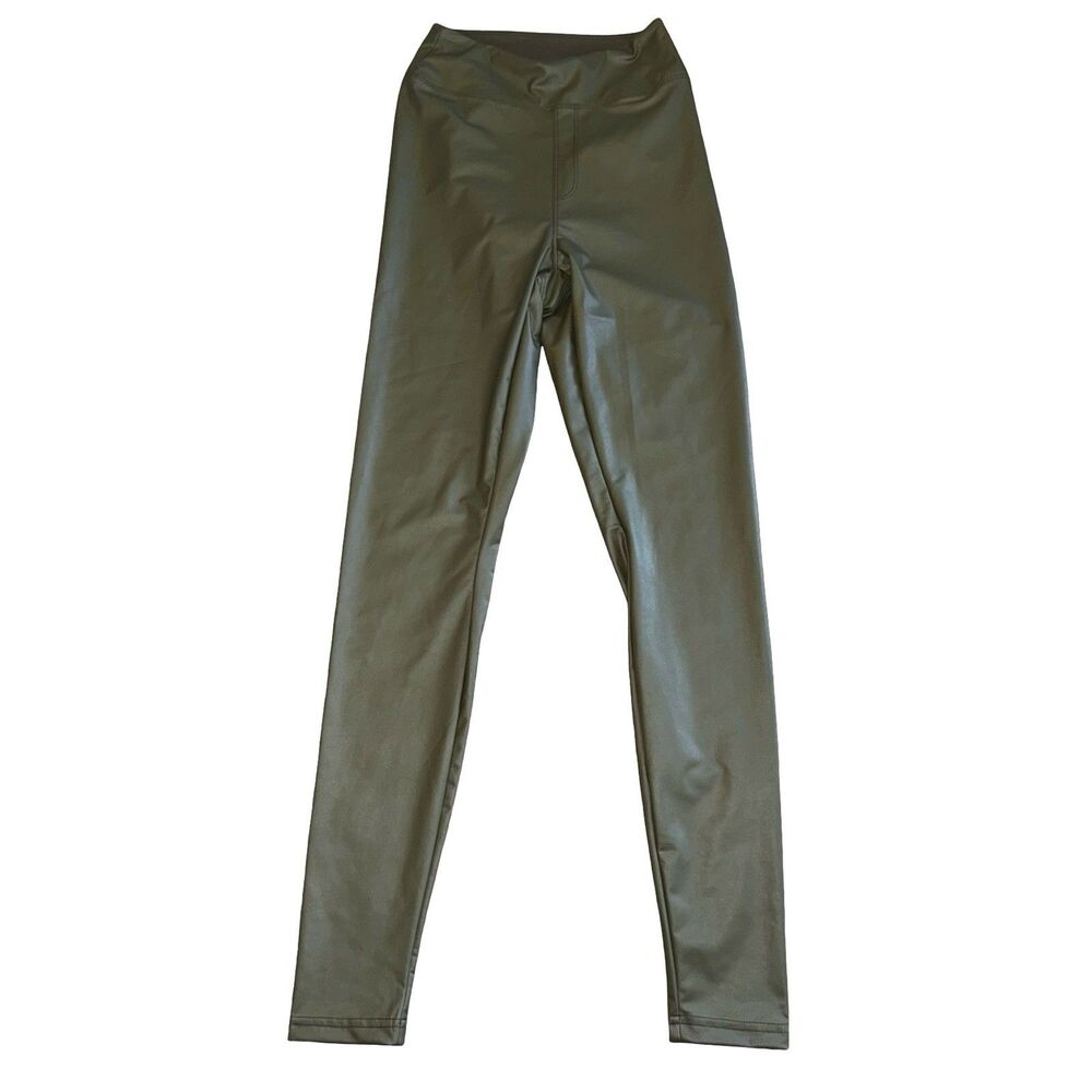 NWT Offline By‎ Aerie Real Luxe Green Vegan Faux Leather Leggings S $59.95